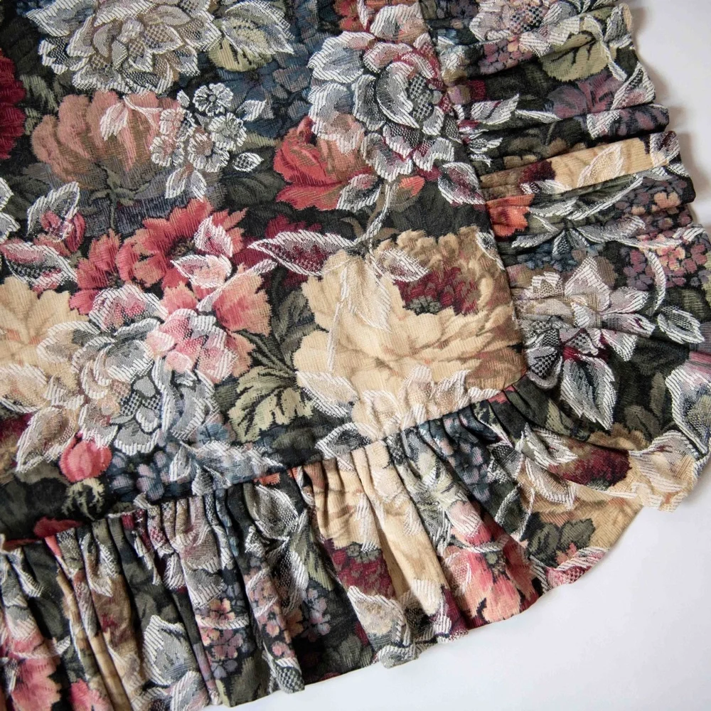 Set of 2 Vintage Cottagecore Floral Ruffle Pillow Shams Cases Covers | Standard